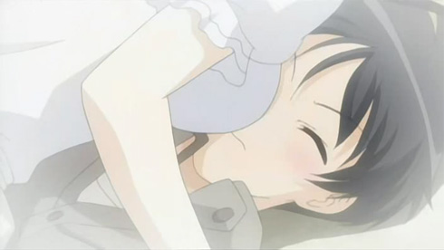 Myself; Yourself : Nanaka squashing Sana's face with her boobs in Sana's dream.